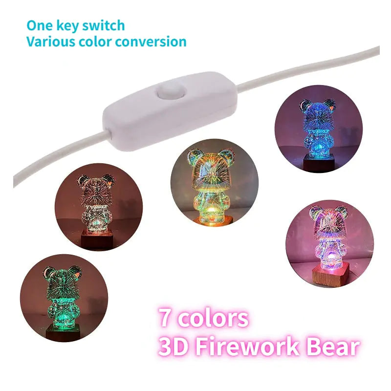 3D Bear LED Night Light